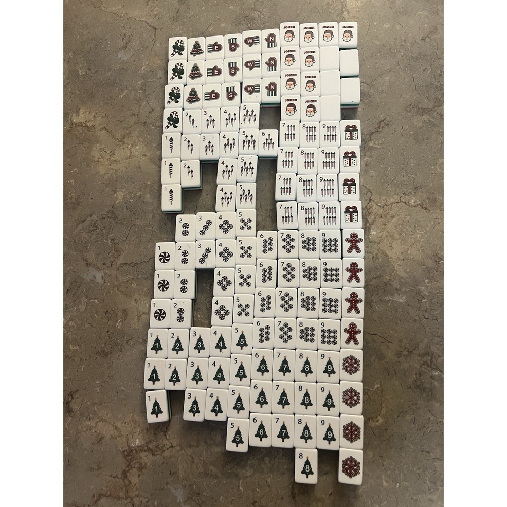Christmas American Mahjong Tiles 136 NOT COMPLETE
